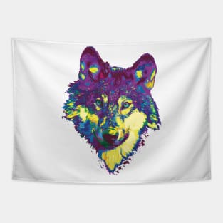 WOLF WILD FOREST NATURE PETS WOLFSPIRIT RAINBOW Tapestry