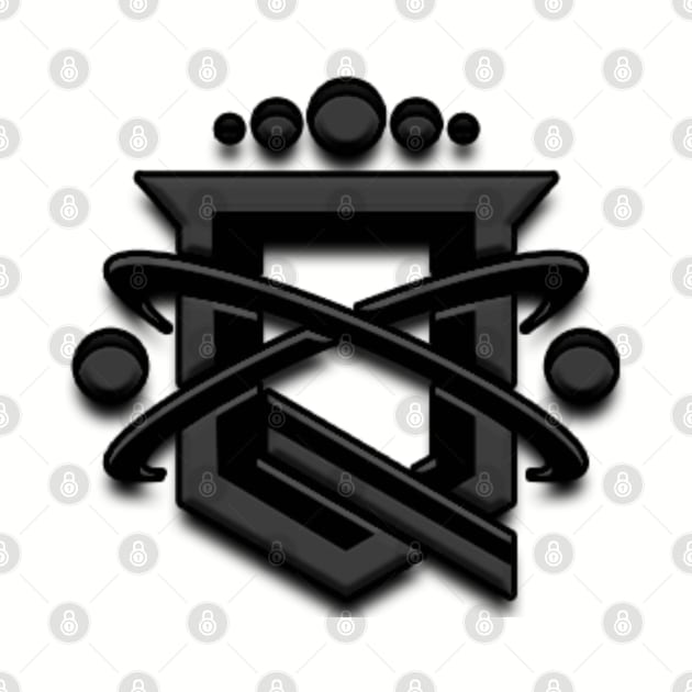 Black QUAZISCIENCE SHIELD LOGO by J. Augustus