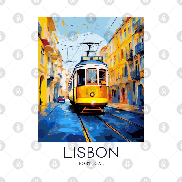 A Pop Art Travel Print of Lisbon - Portugal by Studio Red Koala