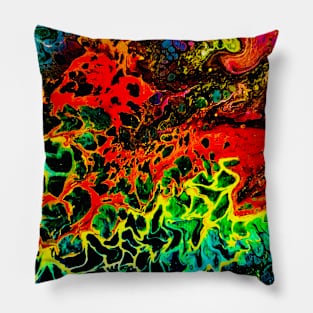 Colorful abstract paint Pillow