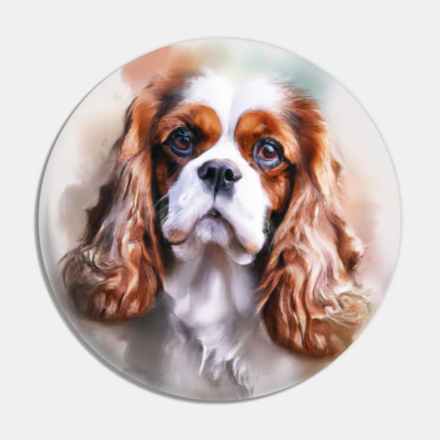 Cavalier King Charles Spaniel Watercolor - Gift For Dog Lovers Pin by Edd Paint Something