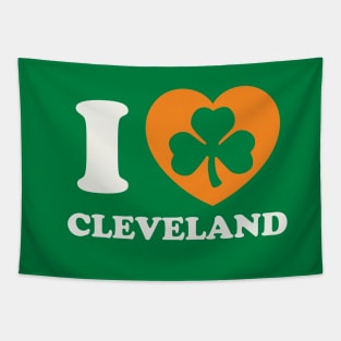 Cleveland St Patricks Day Irish Pride Shamrock Heart Tapestry