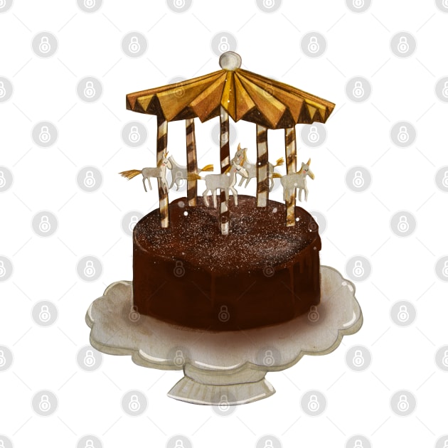 Carousel Cake Illustration by Le petit fennec