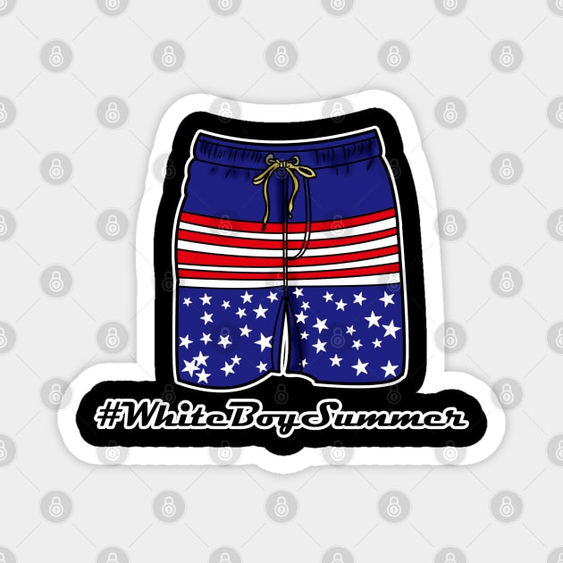 White Boy Summer (Shorts/Swimming Trunks) Design #WBS Magnet by FrenArt