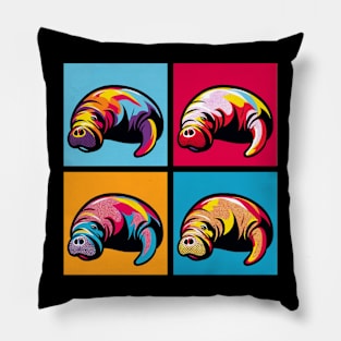 Pop Manatees Art - Trendy Marine Life Pillow