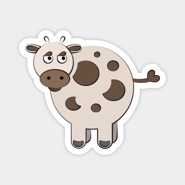 Cute Funny Cow Magnet by evisionarts