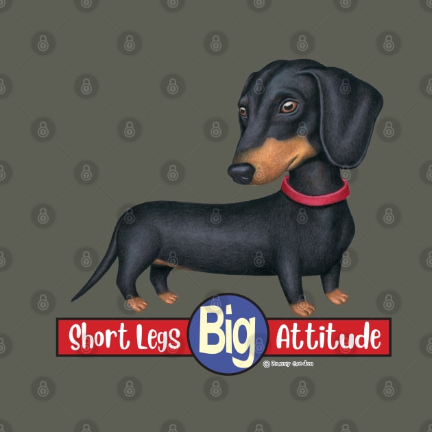 Cute Doxie Dachshund with short legs big attitude by Danny Gordon Art