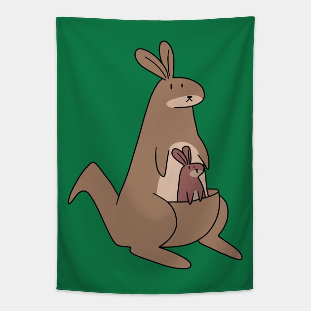 Mama and Baby Kangaroo Tapestry by saradaboru