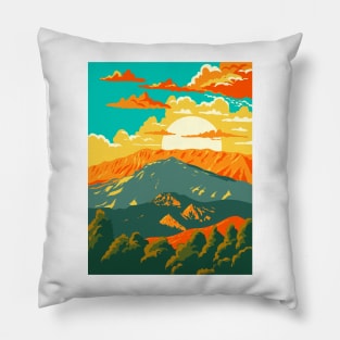 Mount Parnassus in Parnassos National Woodland Park Greece WPA Art Deco Poster Pillow