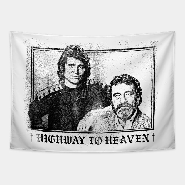 Highway to Heaven // 80s Retro Vintage Look Design Tapestry by DankFutura