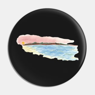 Miniature Hazy Island Sunset Pin