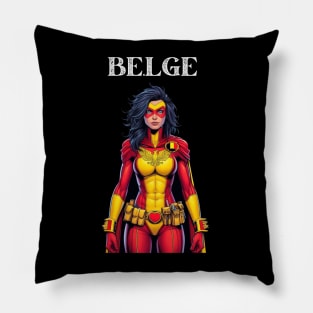 Belgian Superhero: 80's Female Cosmic Comic Book Hero Pillow