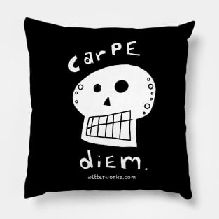 Carpe Diem Skull Pillow