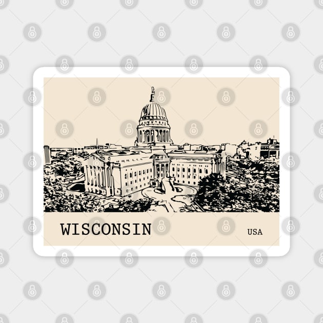 Wisconsin State USA Magnet by Lakeric