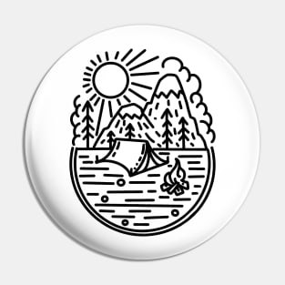 Hiking Camping Lake Life Pin