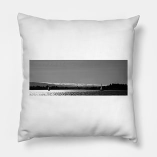 Sailboats on Shoreline Lake. Mountain View, California 2011 Pillow