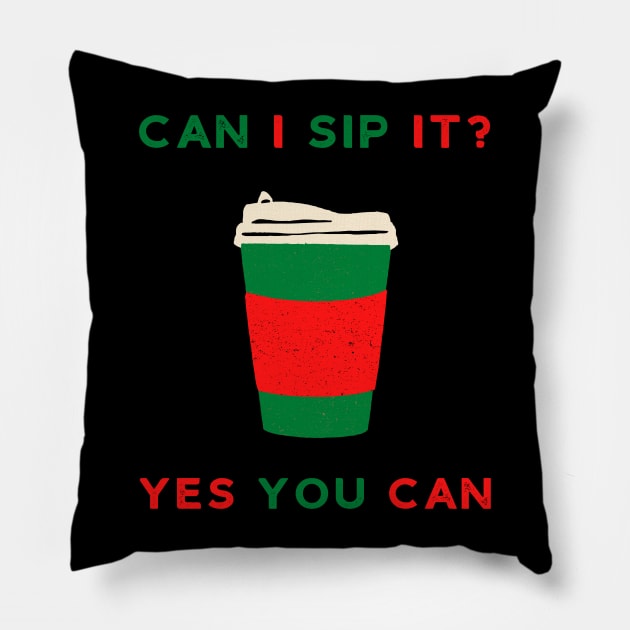 Retro Coffee Can I Kick it Pillow by Mix Master Repeat