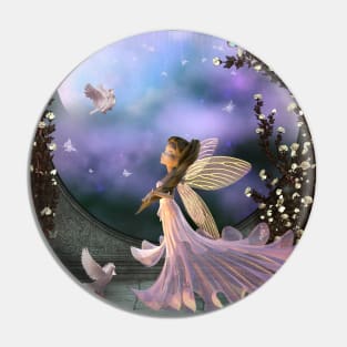 Little fairy with dove Pin