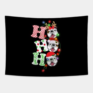 Ho Ho Ho Funny Christmas For Bulldog Lovers Tapestry