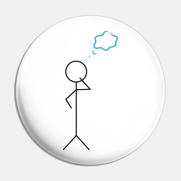 Thinking stickman Pin by sigdesign