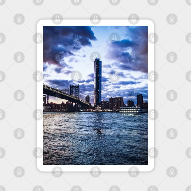 Sunset Skyline Dumbo Bridge Brooklyn NYC Magnet by eleonoraingrid