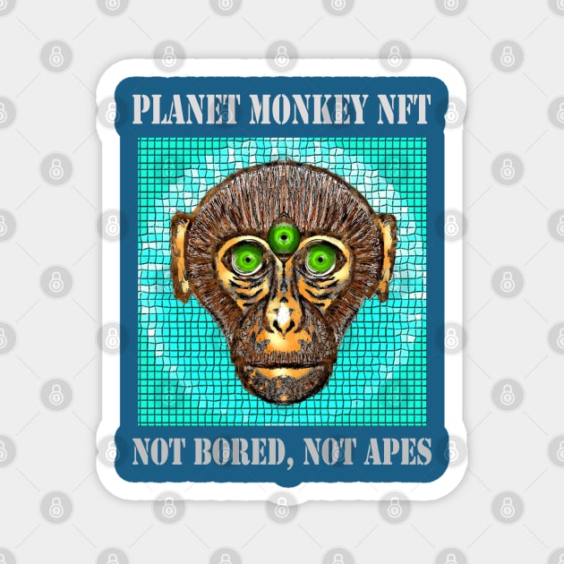 Planet Monkey Cute Animals Not Bored Apes Magnet by PlanetMonkey