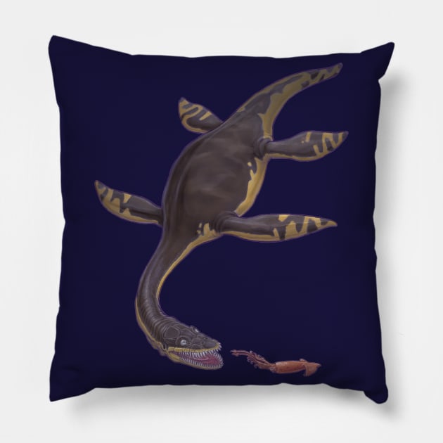 Plesiosaurus dolichodeirus Pillow by CoffeeBlack