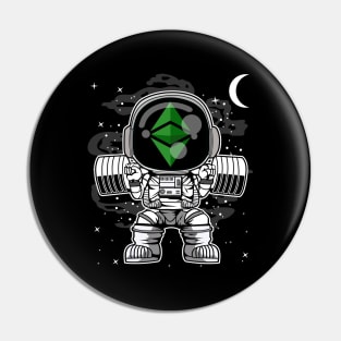 Astronaut Lifting Ethereum Classic ETH Coin To The Moon Crypto Token Cryptocurrency Blockchain Wallet Birthday Gift For Men Women Kids Pin