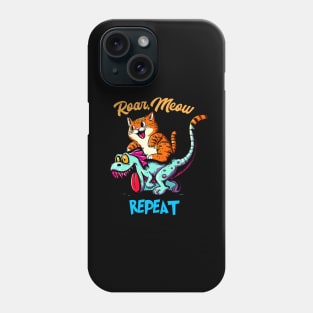 T Rex Dinosaur Riding Cat Phone Case