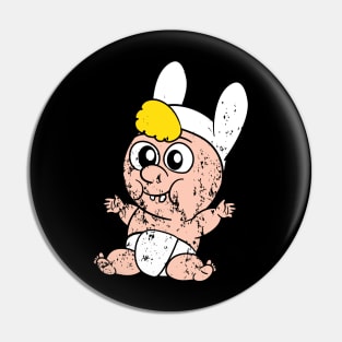 Retro Vintage Grunge Easter Bunny Pin