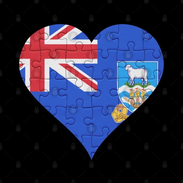 Falkland Islanders Jigsaw Puzzle Heart Design - Gift for Falkland Islanders With Falkland Islands Roots by Country Flags