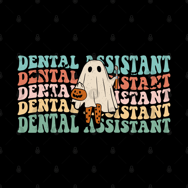 Spooky Dentist Hygienist Retro Dental Assistant Halloween by Nisrine