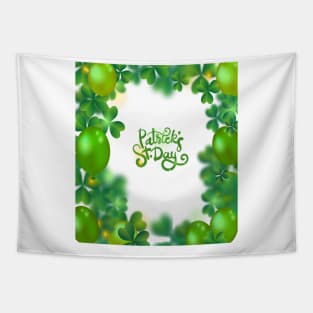 green clover balloon light st patriks day Tapestry