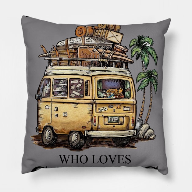 Never Underestimate A Woman Who Loves Camping And Was Born In September Pillow by boltongayratbek