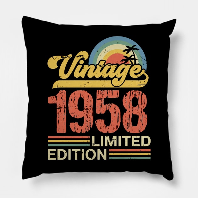 Retro vintage 1958 limited edition Pillow by Crafty Pirate 