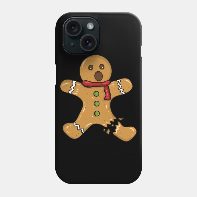 Gingerbread Man with Broken Leg Phone Case by jpmariano