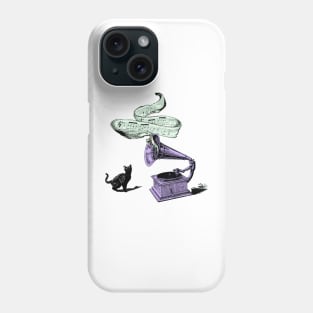 The cat and the song (violet) Phone Case