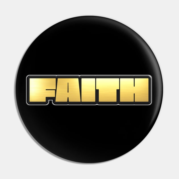 Shiny black and Gold FAITH word ver2 Pin by Donperion