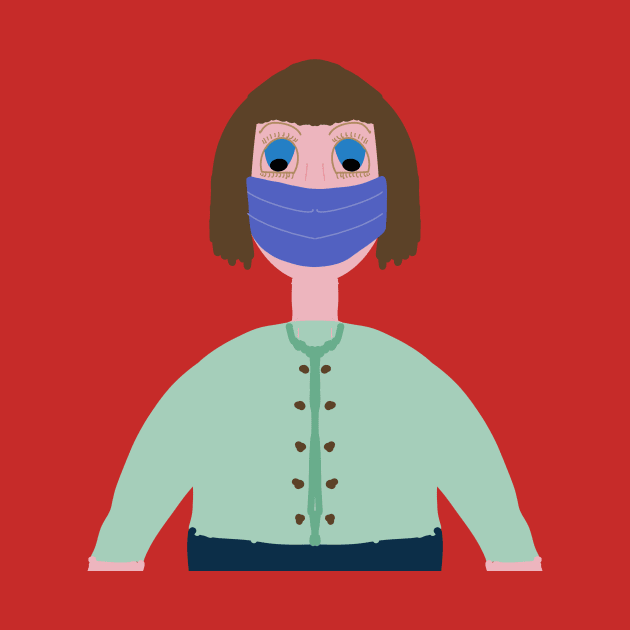 Girl with brown hair wearing a mouth mask by Vannaweb