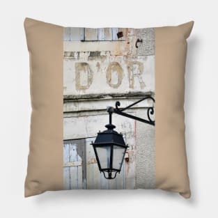 Gold Bar, French Cafe Culture, an old street lamp Pillow