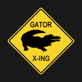 Alligator Crossing Sign T-Shirt