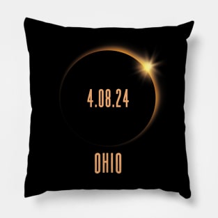 North America Total Solar Eclipse 2024 Ohio USA Pillow