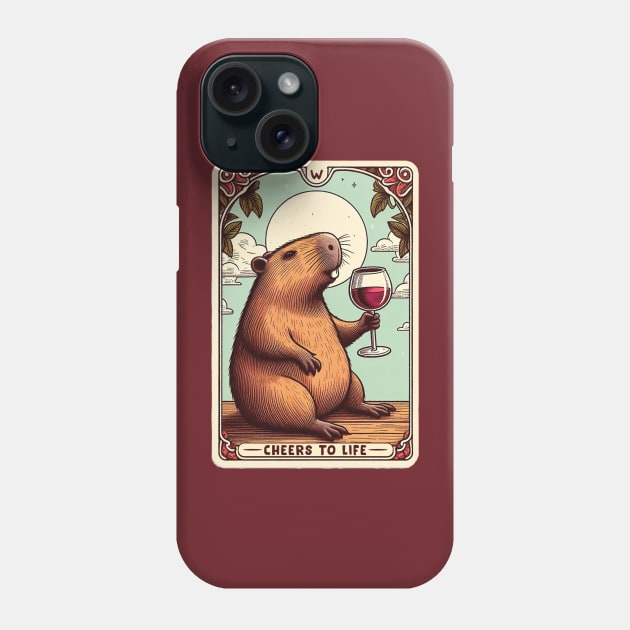 Capybara Cheers To Life Phone Case by Trendsdk