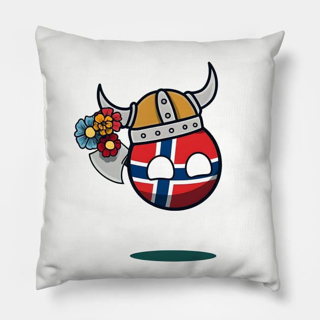 Norway Happy Countryball Polandball Pillow by Polandball World