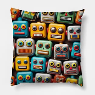 Robot Head Pattern Pillow