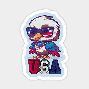 Cute Patriotic Eagle Embodying American USA Pride Magnet