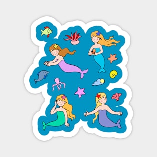 magical mermaids fabulous and funny drawings Magnet