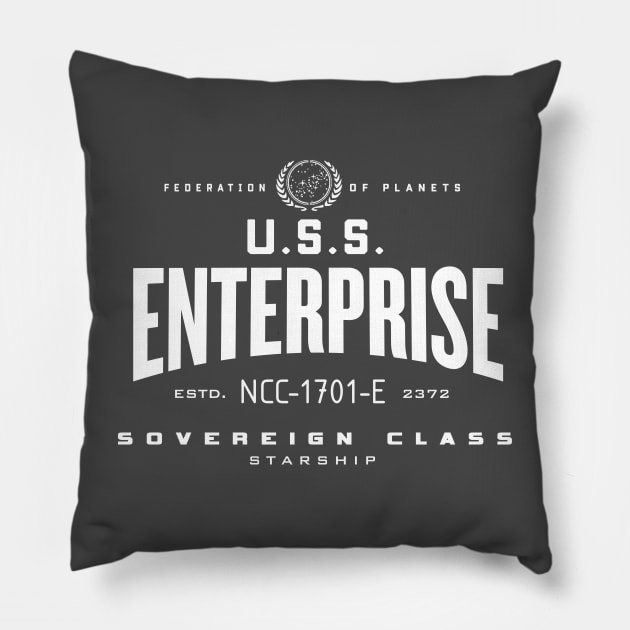 U.S.S. Enterprise-E Pillow by MindsparkCreative