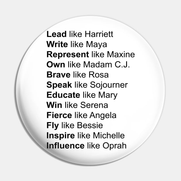 Powerful Black Women, Women of Black History, Black History Month Pin by UrbanLifeApparel