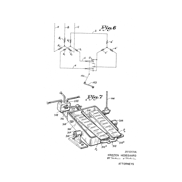 Driving Arrangements for Sewing Machine Vintage Patent Hand Drawing by TheYoungDesigns